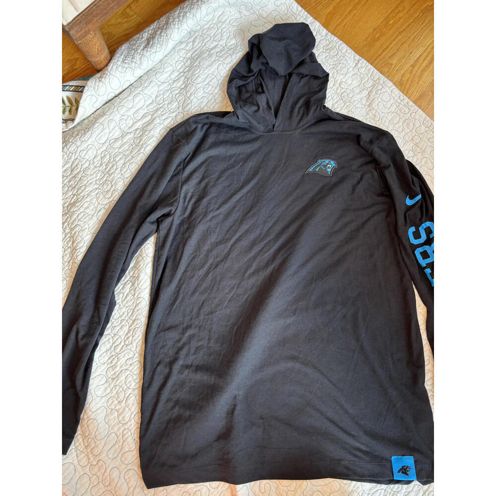 Nike Carolina Panthers Black Hoodie Shirt Size Medium #734